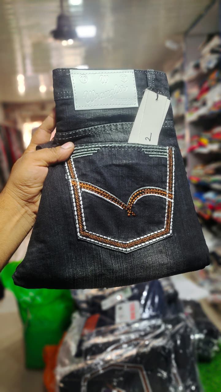 Black Washed Straight-Fit Denim Jeans