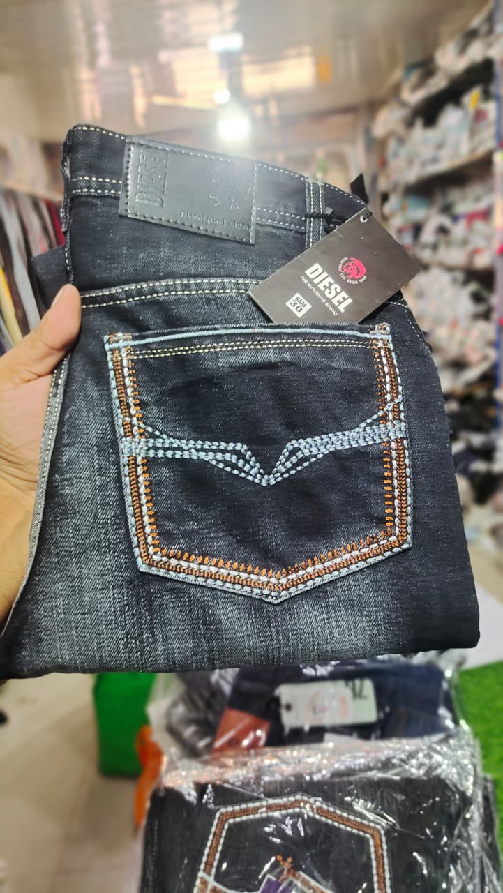 Black Washed Straight-Fit Denim Jeans