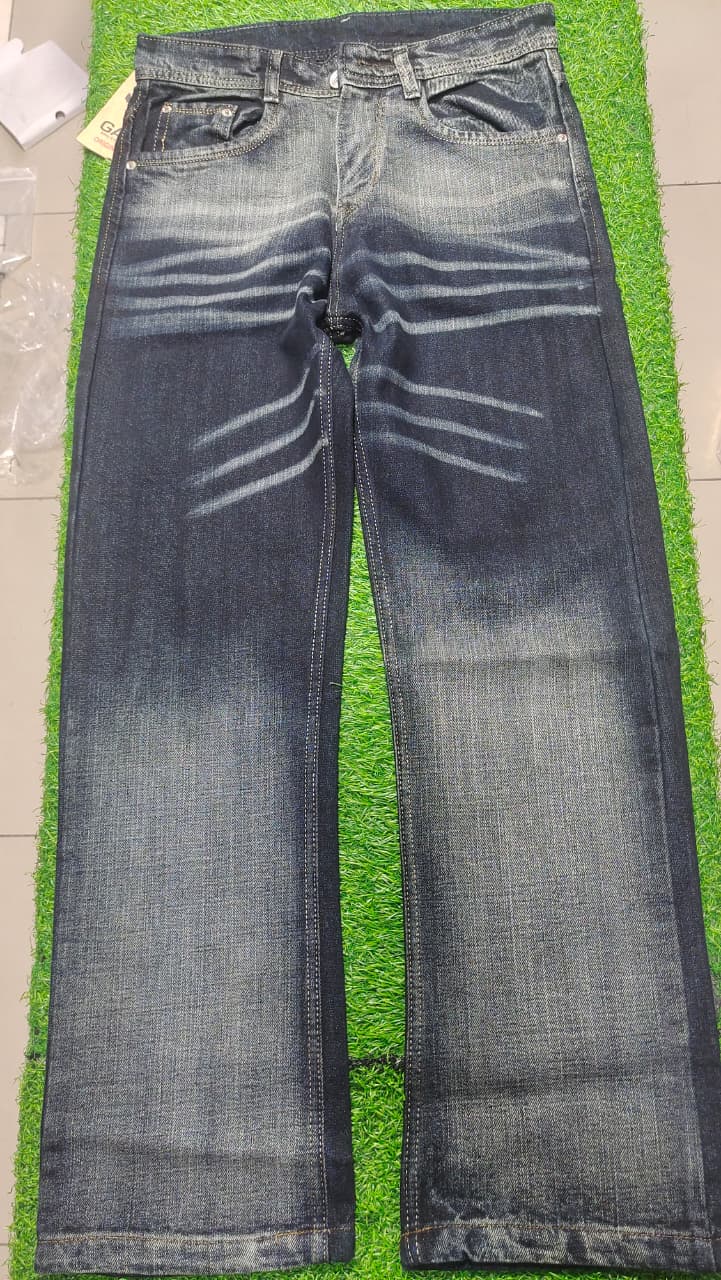 Black Washed Straight-Fit Denim Jeans